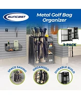 Suncast Metal Complete Golf Bag Organizer for Garage w/ Shelves & Bin (2 Pack)