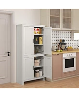 Homcom 64" Kitchen Pantry Storage Cabinet with 3 Adjustable Shelves