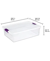 Sterilite 32 Quart Clear View Storage Container Tote w/ Latching Lid, (6 Pack)