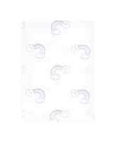 Hudson Baby Infant Girl Flannel Burp Cloth 12pk, Dreamy Unicorn, One Size