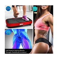 Hurtle Core Fitness Training Vibration Machine With Adjustable Speed, Red