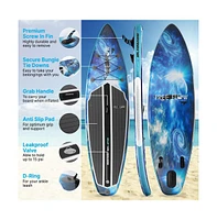 SereneLife Rising Flow Inflatable Stand-Up Paddle-Board With Accessories, Space Blue Design