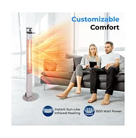 SereneLife 1500W Floor Standing Patio Heater with Remote Control and Three Power Settings