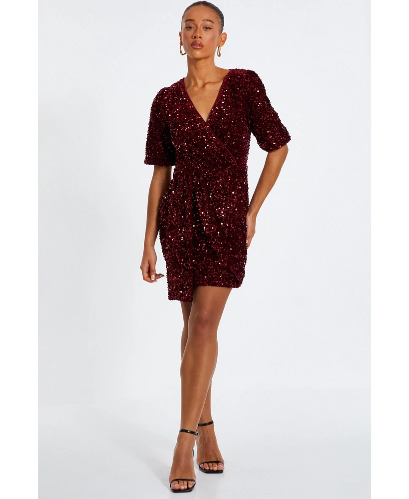 Quiz Women's Sequin Fringe Mini Dress