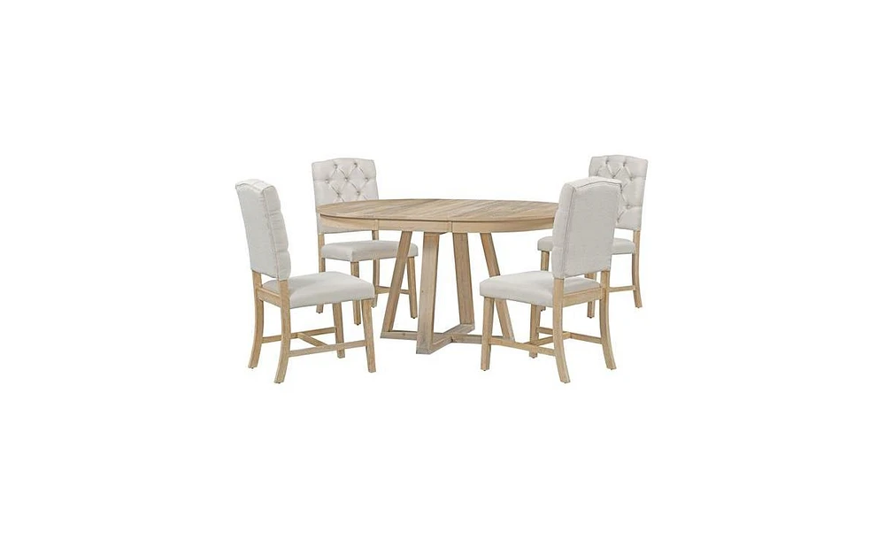 Slickblue 5-Piece Retro Dining Set Functional and Stylish Seating for Your Dining Space