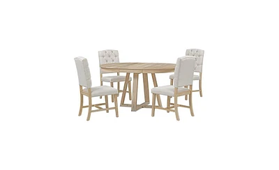 Slickblue 5-Piece Retro Dining Set Functional and Stylish Seating for Your Dining Space