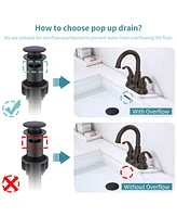 Slickblue Oil Rubbed Bronze Bathroom Faucet with 2-Handle and 360-Degree Rotating Spout Stylish and Functional
