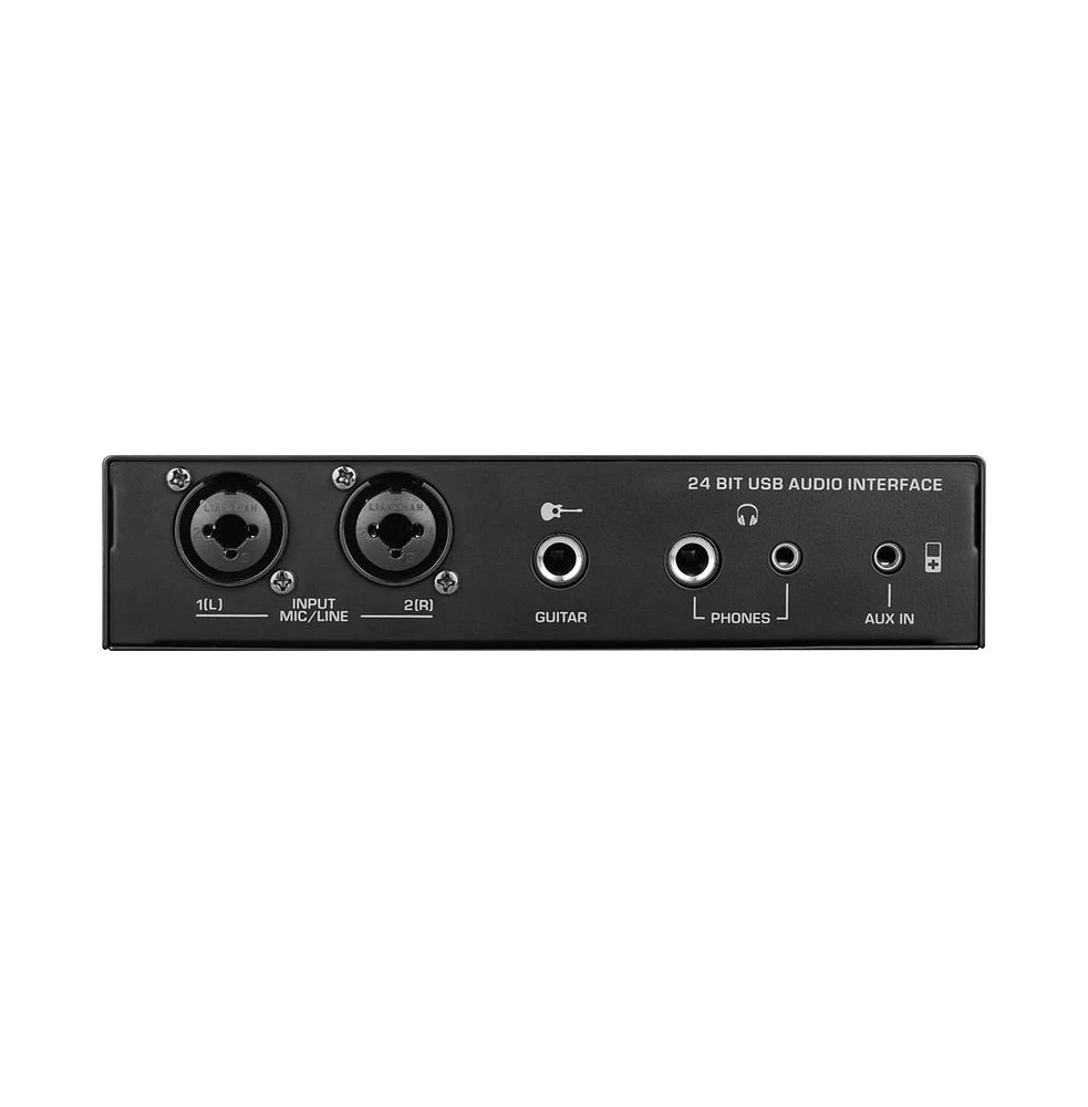 Pyle Professional Usb Audio Interface with Mic/Line, Guitar, Aux, and Rca Inputs