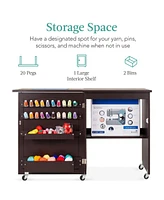 Best Choice Products Sewing Machine Table & Desk w/ Craft Storage and Trays