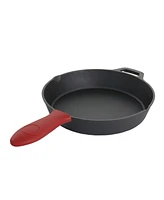 Megachef Pre-Seasoned Cast Iron 3 Piece Set with Red Silicone Holders