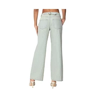 Edikted Women's Lannah Textured Low Rise Jeans