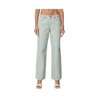 Edikted Women's Lannah Textured Low Rise Jeans