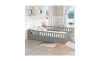 Slickblue Full Size Floor Bed with Integral Construction and Super High Security Barrier