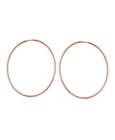 Bling Jewelry Lightweight Round Thin Endless Continuous Twist Hoop Earrings Rose Gold Plated .925 Sterling Silver