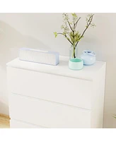 Homsee 3-Drawer White Bedside Table Storage Dresser Cabinet