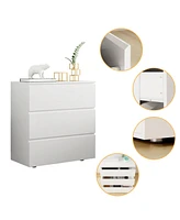 Homsee 3-Drawer White Bedside Table Storage Dresser Cabinet