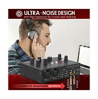 Pyle Professional Usb Audio Interface with Mic/Line, Guitar, Aux, and Rca Inputs