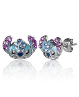 Disney Stitch Earrings Set - 6 Pairs, Silver-Plated with Crystals and Enamel, Drop and Stud Styles