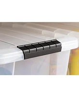 Iris Usa 6 Pack 19qt Clear View Plastic Storage Bin with Lid and Secure Latching Buckles