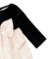 Rare Editions Baby Girl Velvet Brocade Social Dress