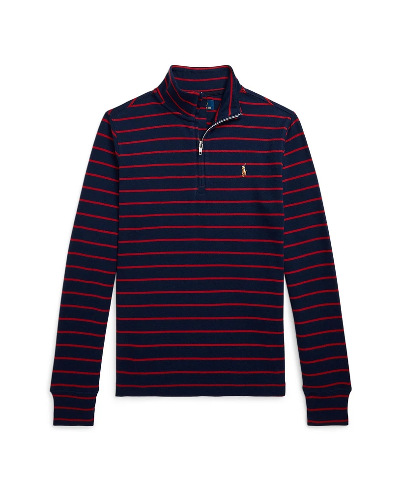 Polo Ralph Lauren Big Boys Striped Cotton Quarter-Zip Pullover Sweatshirt