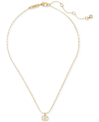 Kate Spade New York Gold-Tone Pave Zodiac Mini Pendant Necklace