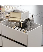 Homsee White 9-Drawers Bedroom Dresser Jewelry Armoire Makeup Island