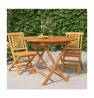 vidaXL Folding Patio Table 33.5"x29.5" Solid Wood Teak