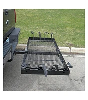 Tow Tuff 62 Inch Steel Cargo Carrier and Bike Rack, Fits All 2 Inch Receivers