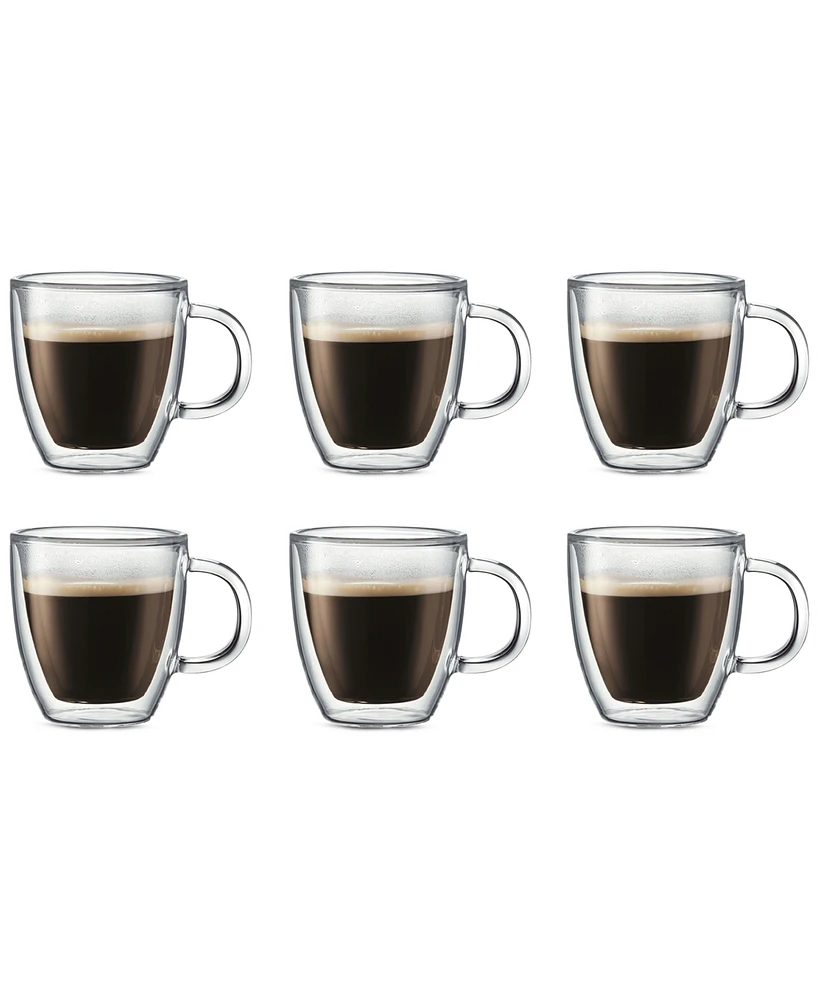 Bodum Bistro 10-Oz. Double-Wall Glass Mug, Set of 6