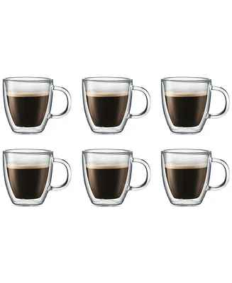 Bodum Bistro 10-Oz. Double-Wall Glass Mug, Set of 6