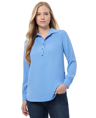 Jones New York Women's Solid-Color Side-Button Tunic