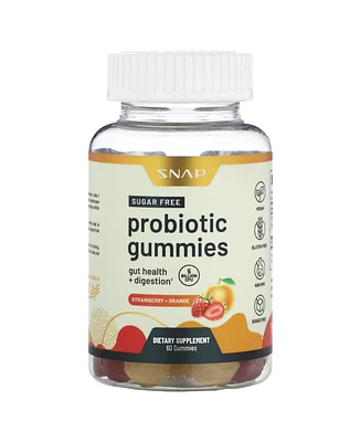 Snap Supplements Probiotic Gummies Sugar Free Strawberry + Orange 5 Billion Cfu