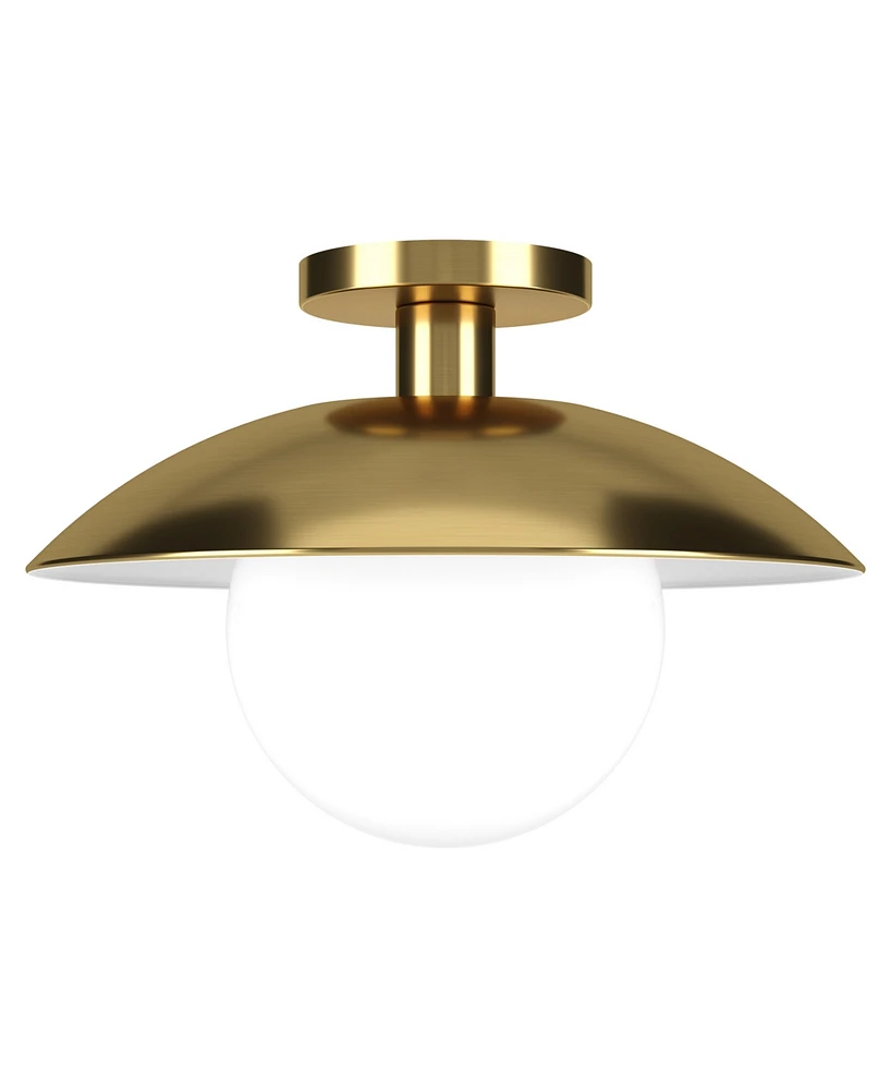 Hudson & Canal 14.5" Metal Alvia Wide Semi Flush Mount