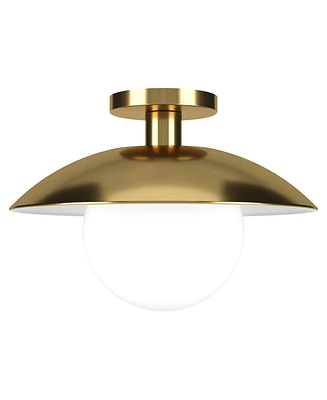 Hudson & Canal 14.5" Metal Alvia Wide Semi Flush Mount