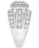 Diamond Round Multirow Cluster Ring (3 ct. t.w.) in 14k White Gold