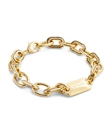 Coach Gold-Tone Signature Stitched Chain Link Bracelet