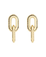 Coach Gold-Tone Stitched Link Drop Earrings