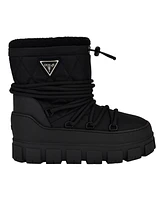 Guess Women's Unique Round Toe Lug Sole Cold Weather Puffy Winter Booties