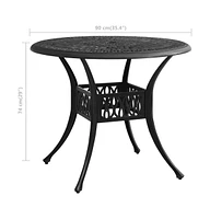 vidaXL Patio Table 35.4"x35.4"x29.1" Cast Aluminum