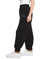 Guess Women's Cecelia Scuba Rhinestone-Logo Jogger Pants