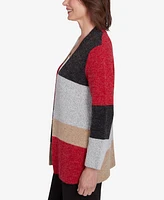 Alfred Dunner Petite Runway Ready Colorblock Cardigan Sweater