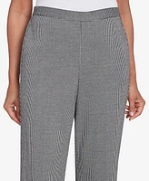 Alfred Dunner Petite Runway Ready Chic Pull On Houndstooth Medium Length Pants