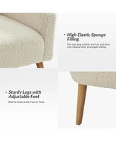 Hulala Home Modern Sebastian 30"W Boucle Armchair Solid Wood Leg