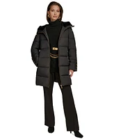 Donna Karan New York Women's Hooded Down Puffer Coat