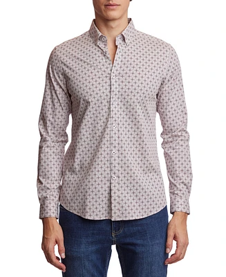 Paisley & Gray Men's Brian Slim Fit Long Sleeve Button-Down Geo Print Shirt