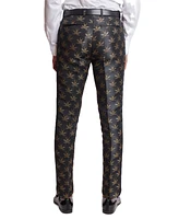 Paisley & Gray Men's Sloane Slim Fit Bee Print Tuxedo Pants