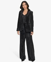 Calvin Klein Women's One-Button Velvet Blazer