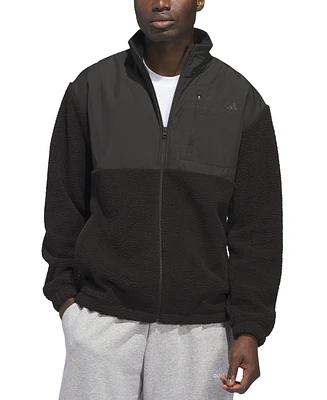 adidas Men's Loose-Fit Full-Zip Fleece Jacket