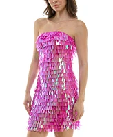 B Darlin Juniors' Sequined Strapless Bodycon Dress